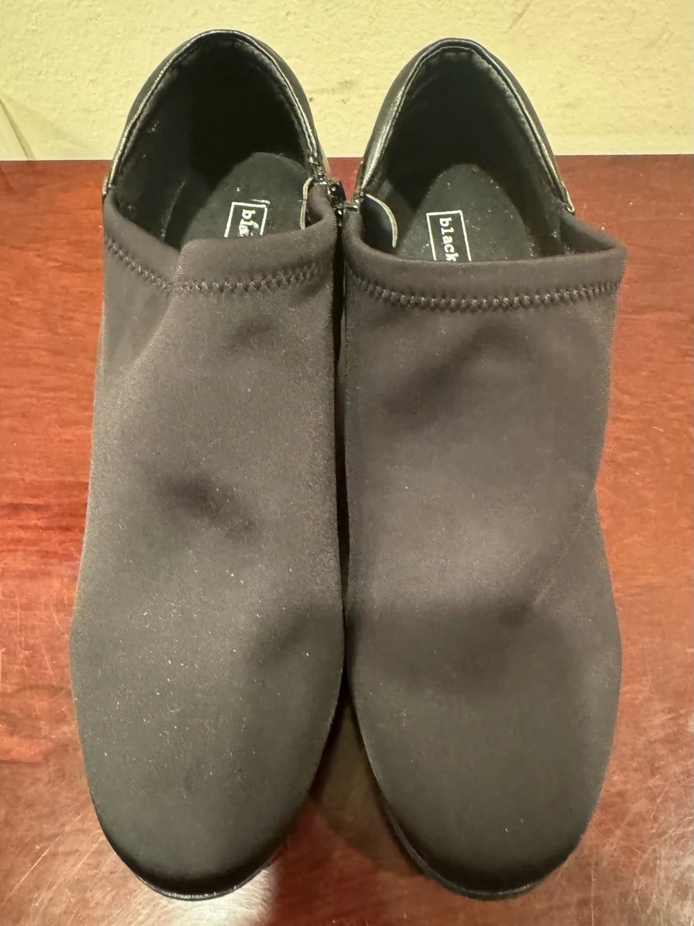 Women's Black Fabric Ankle Booties with Side Zip by Black Rivet - Size 7.5